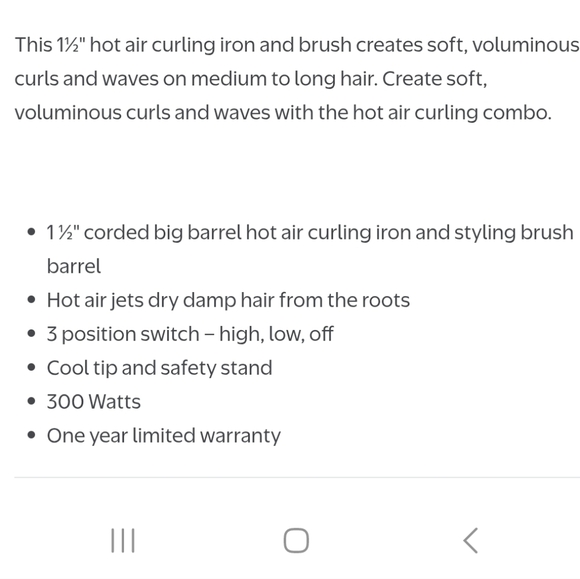 Conair Hot Air Curling Iron & Brush - Picture 4 of 6